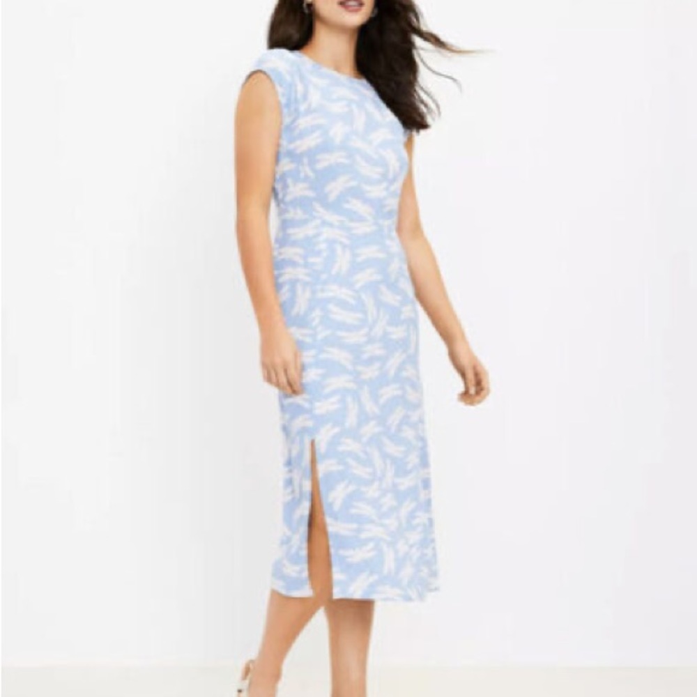 Loft Butterfly Midi Dress (NWT)